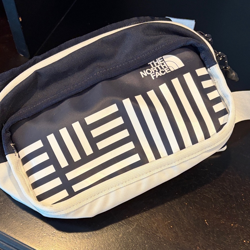 The North Face Navy and White Belt Bag